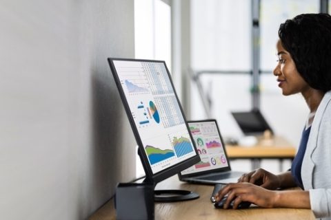 Business,Analyst,Woman,Using,Computer,Data,Tech Business Analyst Woman Using Computer Data Tech